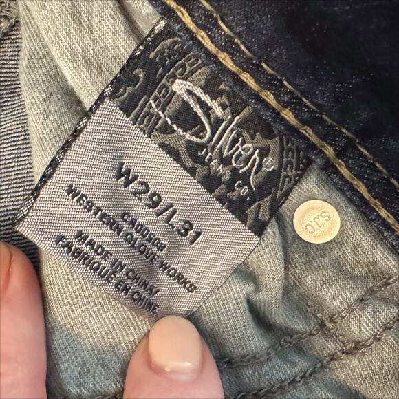 Silver Jeans Women's Size 29 29/31 Blue Dark Wash Suki Denim bootcut 1163 - Picture 7 of 14